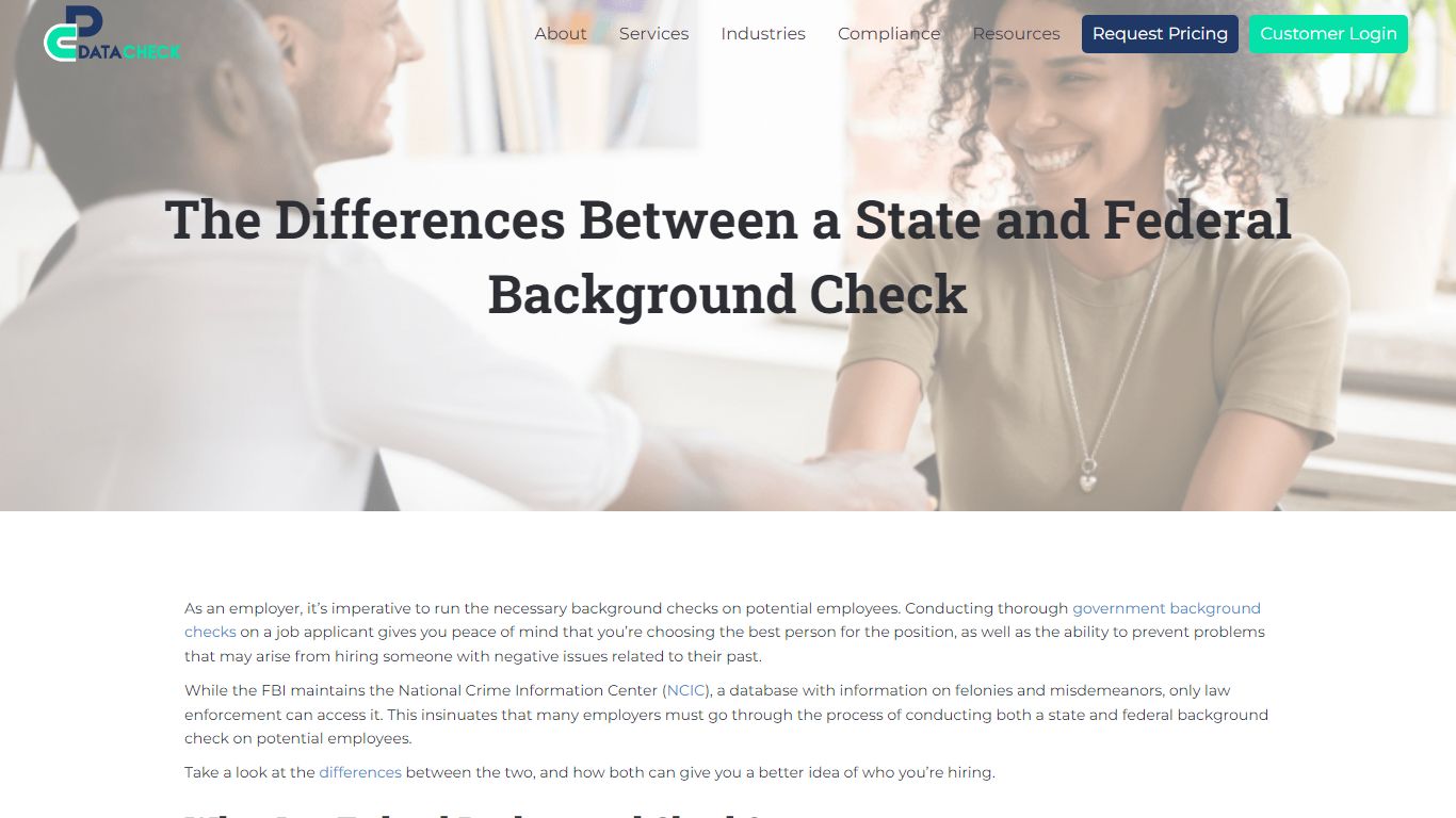 The Differences Between a State and Federal Background Check - Datacheck